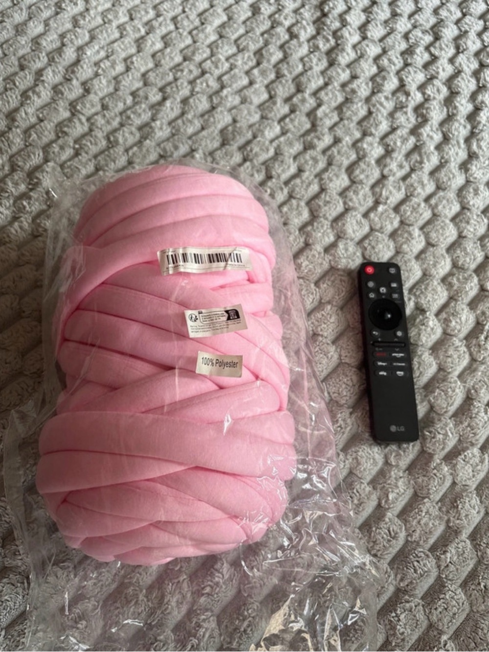 Pink Chunky Fabric Yarn
